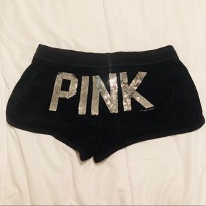 VS PINK sequin lounge terry cloth short shorts